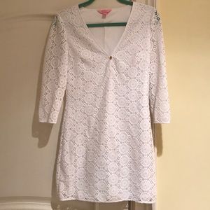 Lilly Pulitzer crochet white dress.